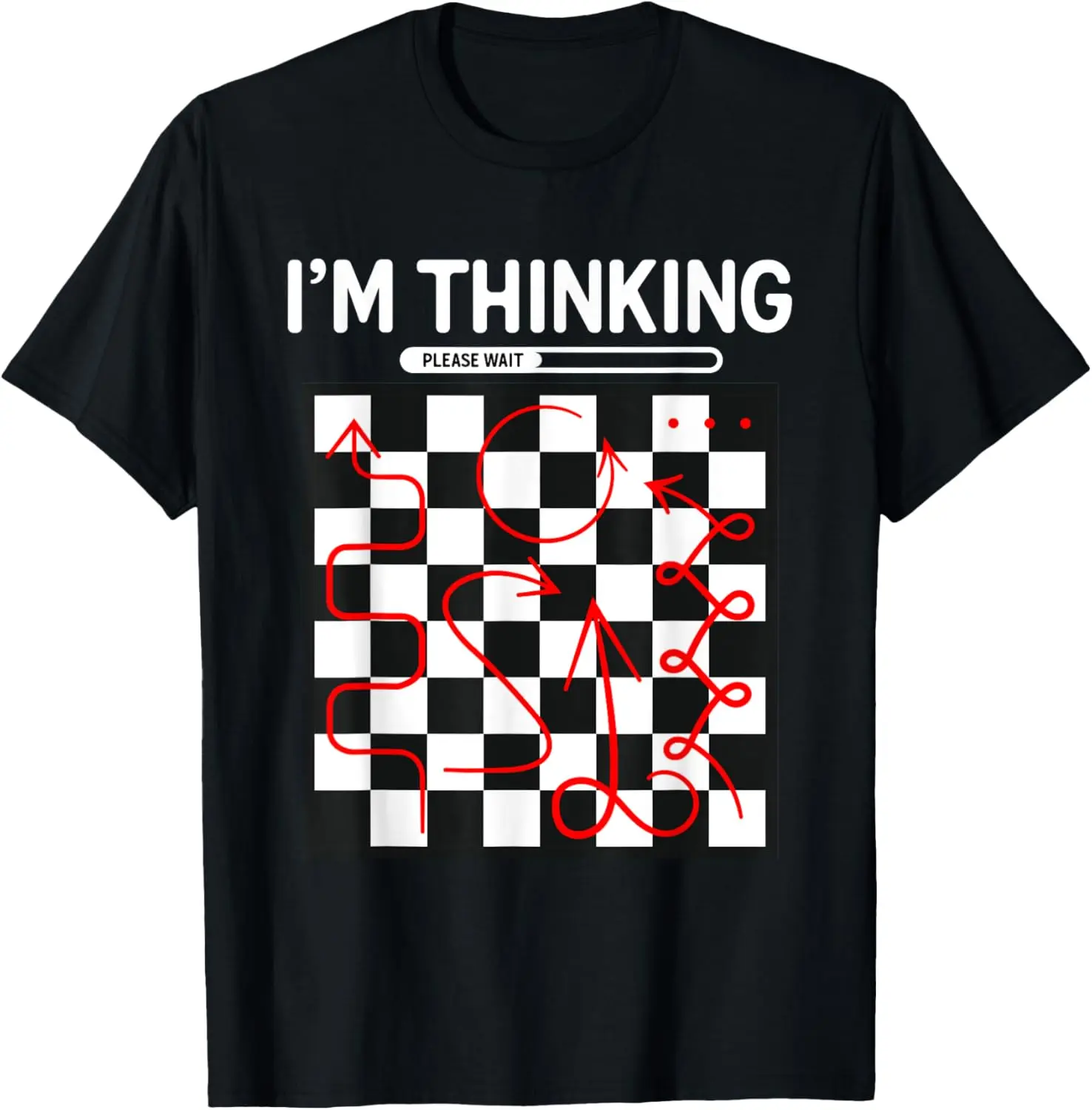 I'm Thinking Chess Apparel - Funny Chess T-ShirtBlack Cotton T