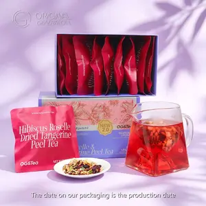 Kidney Tea 2.0 Version Caffeine Free  Roselle /Hibiscus Tangerine Tea 100g (10g×10pcs) With  Adzuki Bean Pear Dried Tangerine Peel Sugarcane Mulberry Roselle Hawthorn Rose Apple Stevia