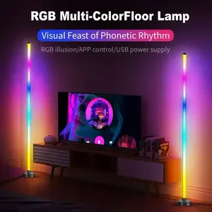 Miortior Corner Floor Lamp LED, 2-Pack Corner Lamp with App/Remote/Button Control, Smart RGB Floor Lamp with Music Sync, 16 Million DIY Colors & 68+ Scene for Living Room, Bedroom, Gaming Room