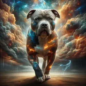 5D DIY Full Drill Round Diamond Painting - Diamond Art Kit Dog, Thundercloud, Galaxy Mosaic, Canvas - DIY Decorative Painting, Home Wall Decor, Suitable for Halloween and Christmas, Birthday and Anniversary Gifts, Craft