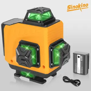 SinoKino 4D Laser Level Tool for Accurate Measurements, Self Levelling Laser High Precision Laser Leveling Instrument for Construction & DIY Projects, Rechargeable Laser Level, Laser Leveler Tool, Lazer Leveler Tool