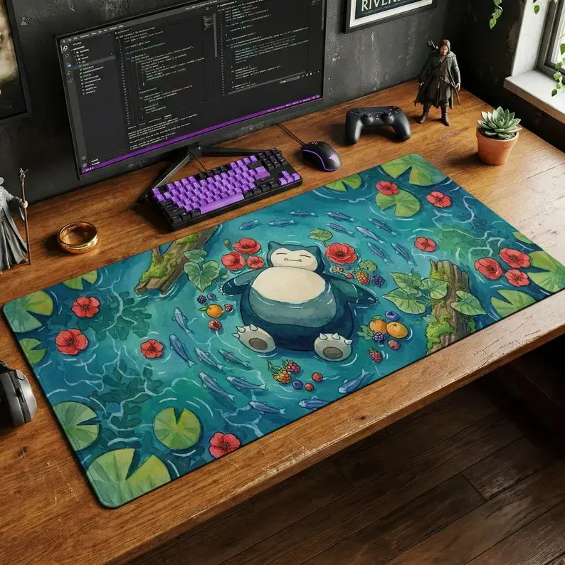 SSnorlaxx Watercolor Sleeping Playmat Desk Mat Anime Mousepad Game Pad – FASTSHIPPING
