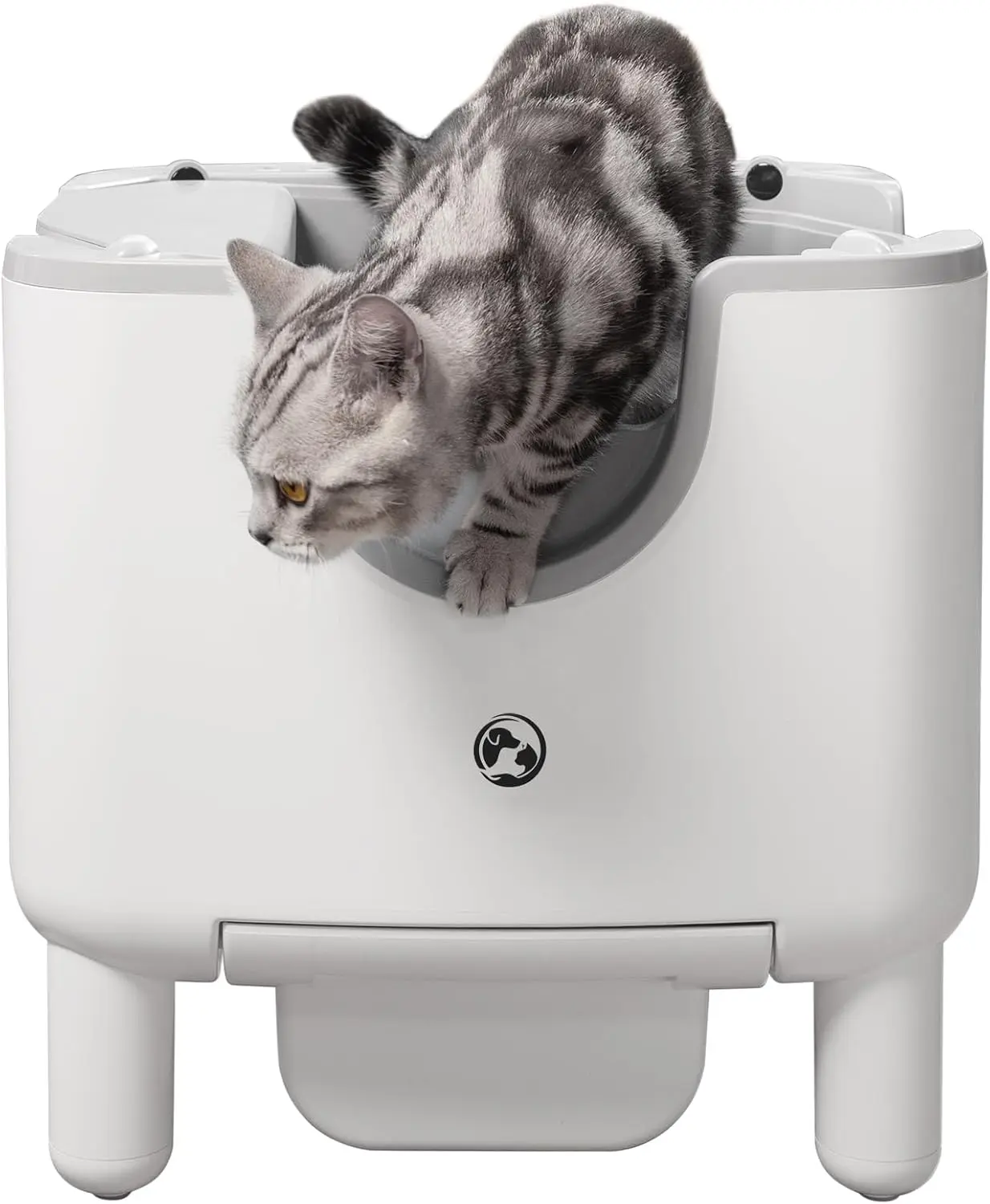 F6 Open-Top Automatic Cat Litter Box Self-Cleaning, Easy to Maintain, with Integrated Safety Protection and Odor Removal (Trash Bags Included)
