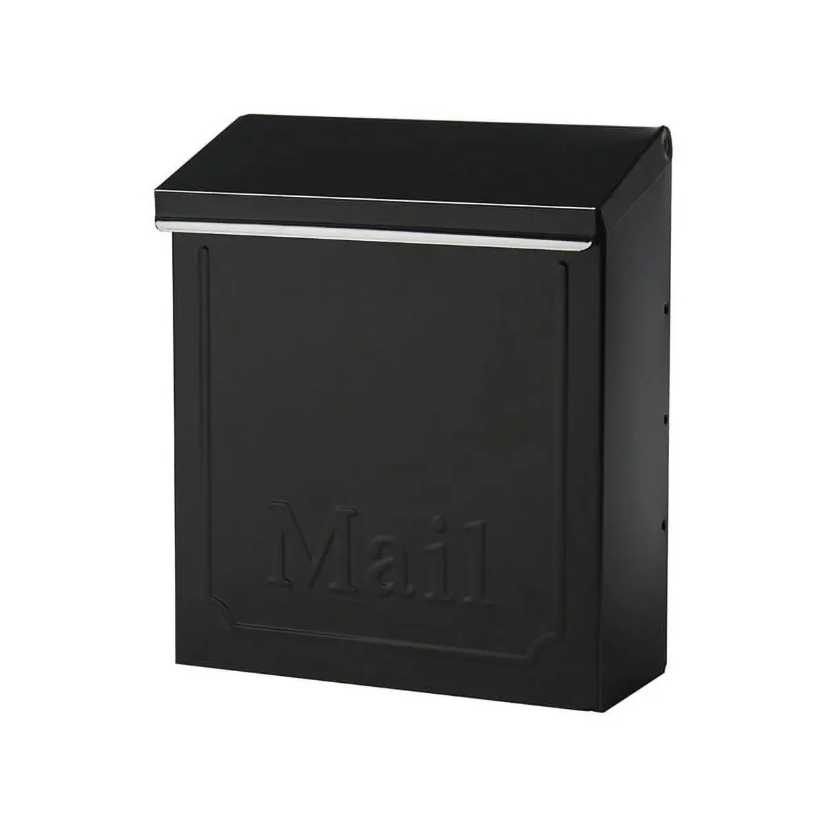 Townhouse Classic Galvanized Steel Wall Mount Mailbox, Black