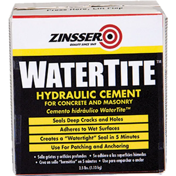 Zinsser 5074 Watertite Hydraulic Cement, 2.5 lbs Home Improvement Multipurpose Adhesive - Water Resistant, Concrete Crack Filler, Wet Surface Bonding, Seals Deep Cracks, 5-Minute Watertight Seal, Anchoring Solution, Wet Surface Adhesion