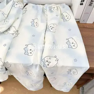 Cute Chiikawa Animated Cartoon Hachiware Pajamas Girls Spring and Autumn New Ins Style Long-sleeved Trousers Home Clothes Set