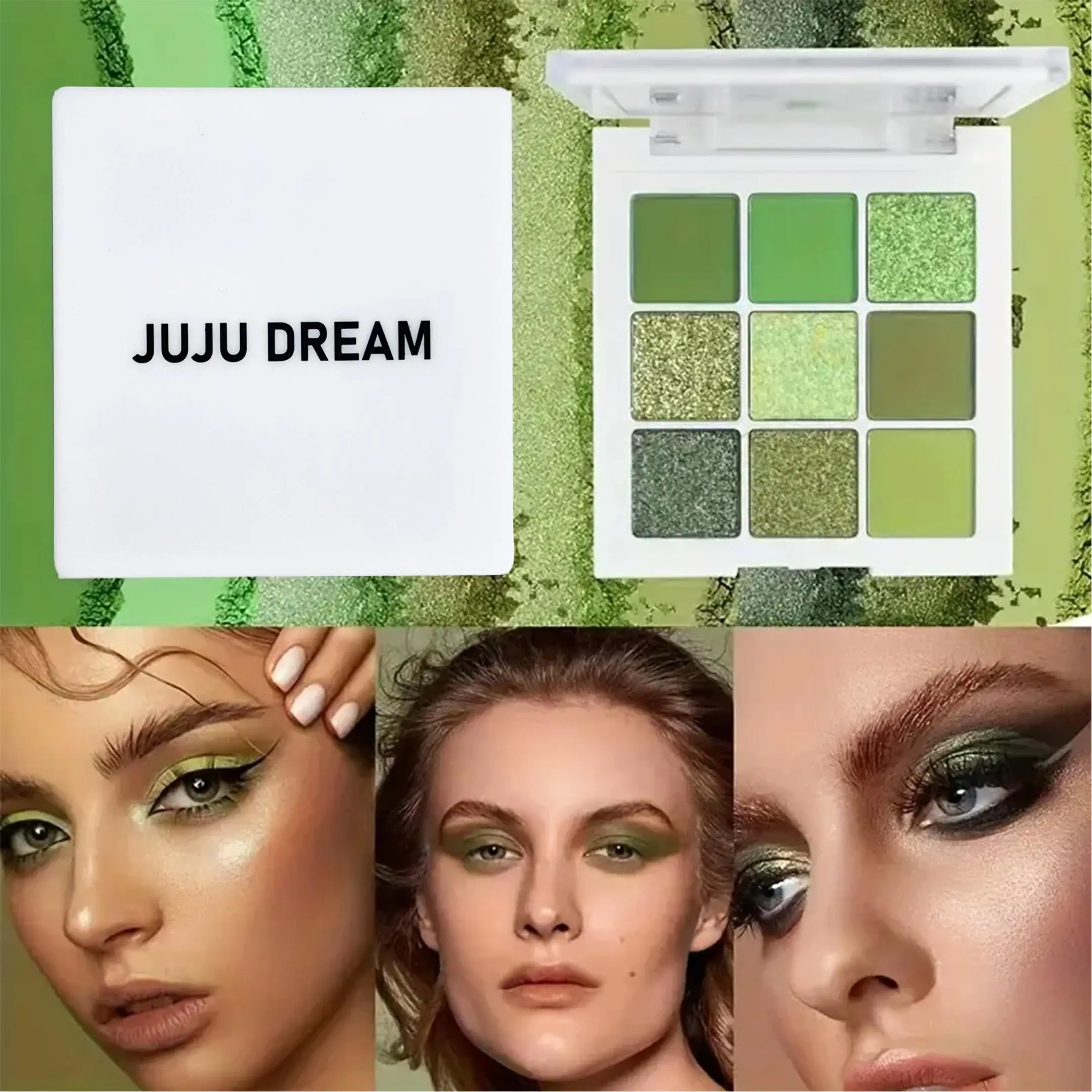 Juju Dream Avocado Halloween Makeup Shimmering Cosmetic Eyeshadow Palette, Enhance Eye Makeup, 9 Colors, Matte and Shimmer, Waterproof, Sweatproof, Perfect Gift, Makeup Palettes