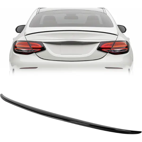 Rear Trunk Spoiler Lip Compatible with 2015-2021 Mercedes Benz C Class W205 C200 C300 Sedan Gloss Black Painted Tail Wing Duckbill Spoiler
