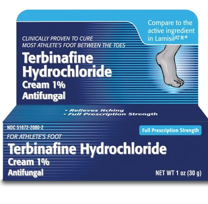 TARO Terbinafine Hydrochloride antifungal Cream 1% - Athletes Foot Cream Extra Strength, relieves itching & Burning, Cures Most Athlete's Foot, Jock Itch & Ringworm