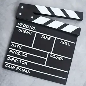 Wooden Director Clapperboard Set, 2 Pieces Movie Slate Board, Film Production Props, Photography Shooting Accessories