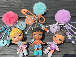 BRATZ beaded keychain ,purse charm, keychain.