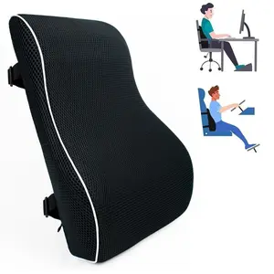 Memory Foam Pillow for Car, Couch, Gaming Seats, Lumbar Support Pillow for Office Chair, Back Support Pillow, Mesh Cover, Adjustable Straps