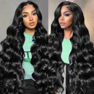 {30 inch=$119} 13x6 Thin HD Lace Frontal Body Wave Wigs Pre Plucked Pre Bleached Lace Skin Melted Brazilian Body Wave Wig 220% Density Human Hair Wigs For Women