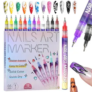 12/24 Color 3D Nail Art Pen Set, Dotting, Drawing, Liner & Graffiti Functions, DIY Manicure Tools for Nail Beauty, Ideal Valentine's Day Gift, Nail Art Markers #GLOBAL PICKS