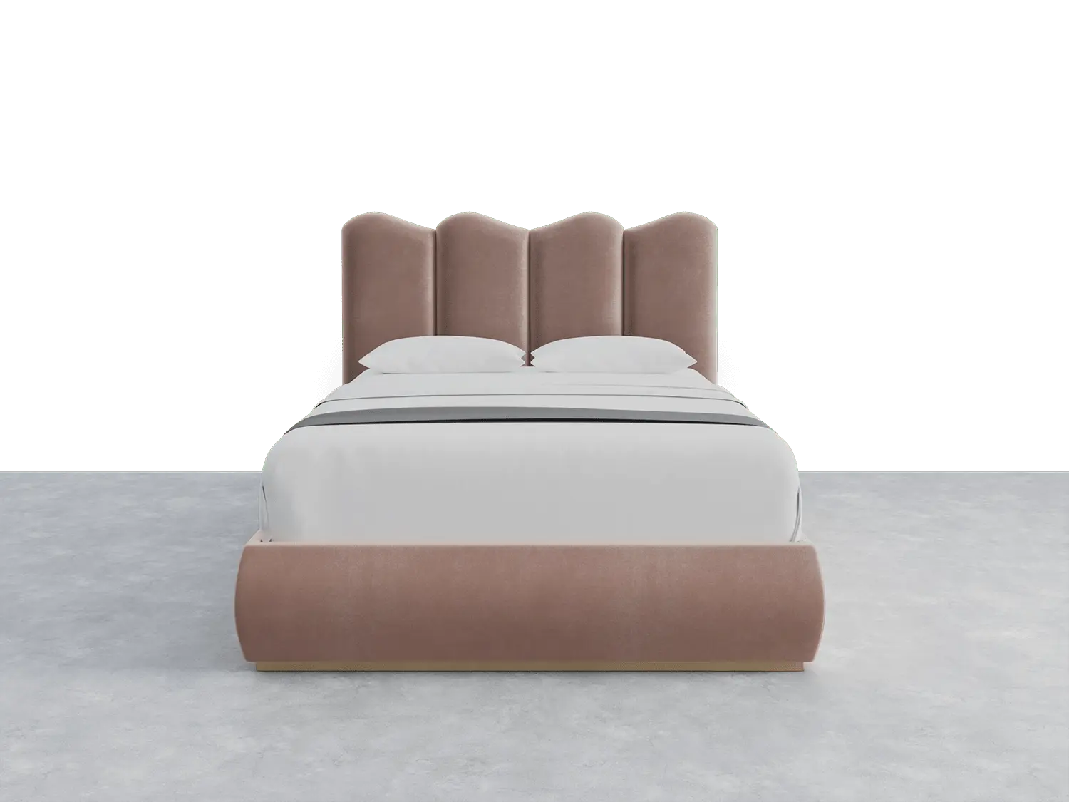 Luna Upholstered Panel Headboard - Vela Layout, 61" X 46", Curved Corner, Designer Upholstered, Easy Install, Fabric Exterior, High Headboard, Curved Corner Headboards, Designer Upholstered Headboards