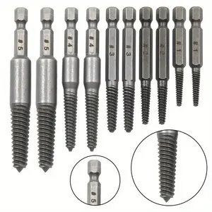 10-Piece High-Torque Heavy Duty Screw & Bolt Extractor Set: Manual Hand Tap Remover Tools for Multi-Sized Stripped Screws & Broken Bolts - No Electricity Needed
