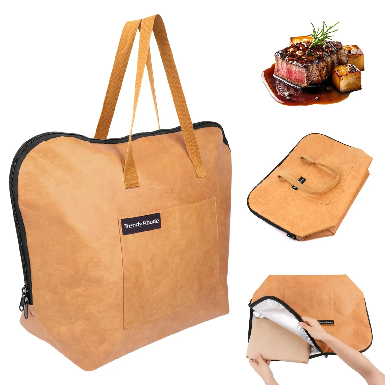 Barbecue Blanket for Resting Meat - 21in 5-Layer Insulated Smoker Bag, Portable Handles, Keeps Brisket Pork Juicy & Hot, Includes 25Pcs Butcher Paper, Barbecue Accessories