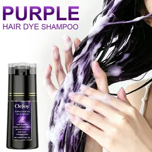 Fast-Acting Purple Hair Dye Shampoo for Grey Coverage Natural Herbal Formula Ammonia-Free Long-Lasting Color Treatment for Men and Women