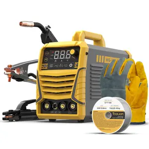 TOOLIOM MIG-135-PRO 135A 110V Flux Core Welder, 3-in-1 Gasless MIG/Lift TIG/Stick Welding Machine, Portable IGBT Inverter Welder with Digital LCD Display, Includes Gloves & .030" Flux Core Wire