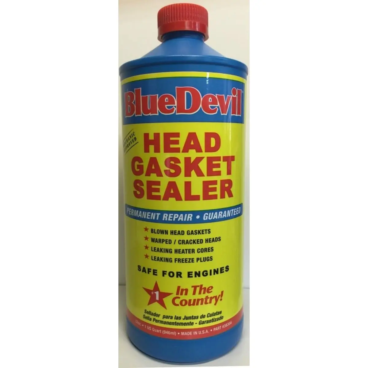 Plews & Edelmann 107861 32 oz V8 Devil Permanent Head Gasket Sealant, Blue, 32Oz, Engine Safe