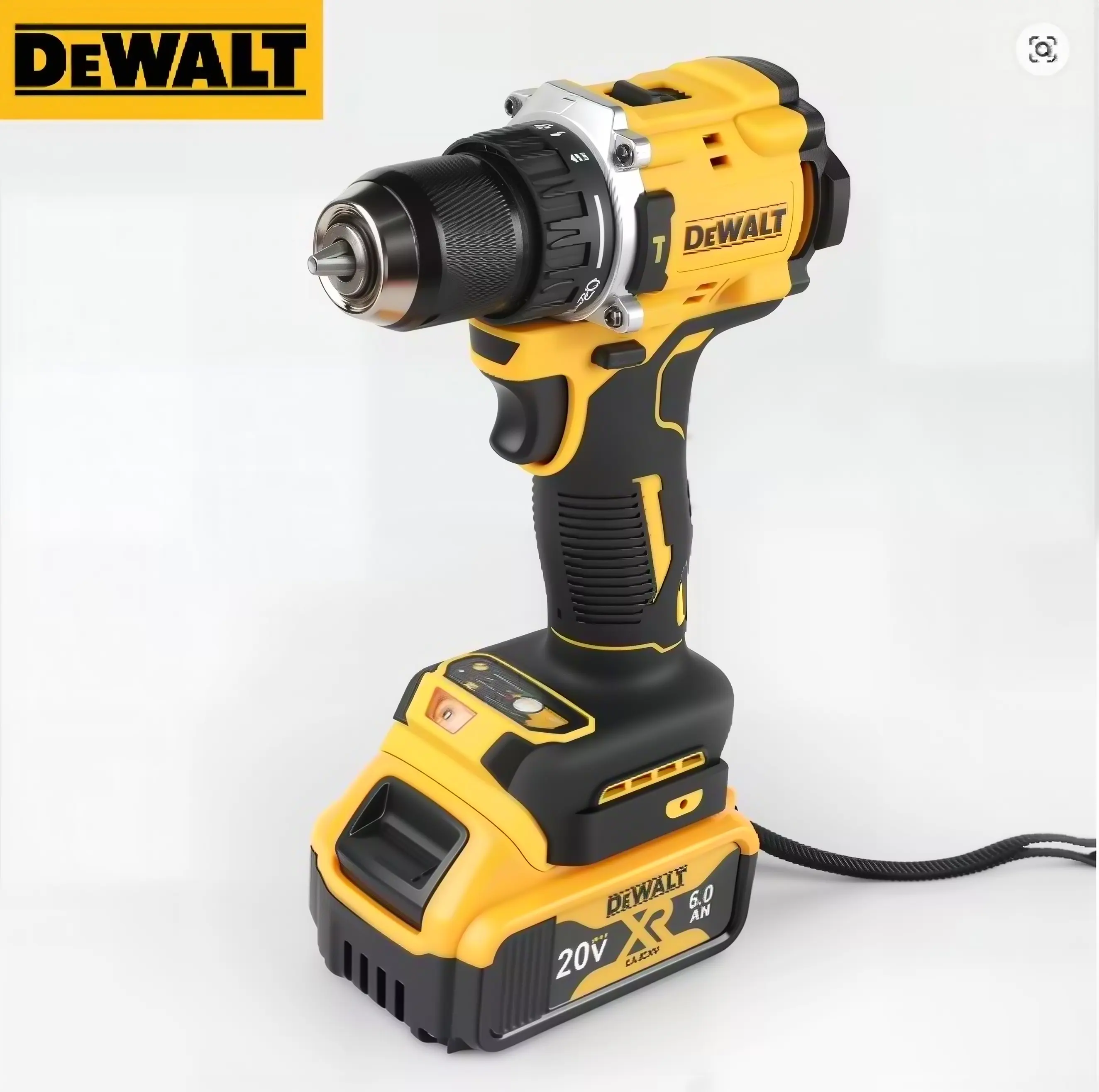 DeWalt DCD805 20V MAX Brushless Cordless 1/2" Hammer Drill/Driver with Brushless Technology, Adjustable Speed, 90 Nm Max Torque, 15-Clutch Settings, 3-Mode LED for DIY Enthusiasts, Wood/Metal, Batteries Included, Masonry