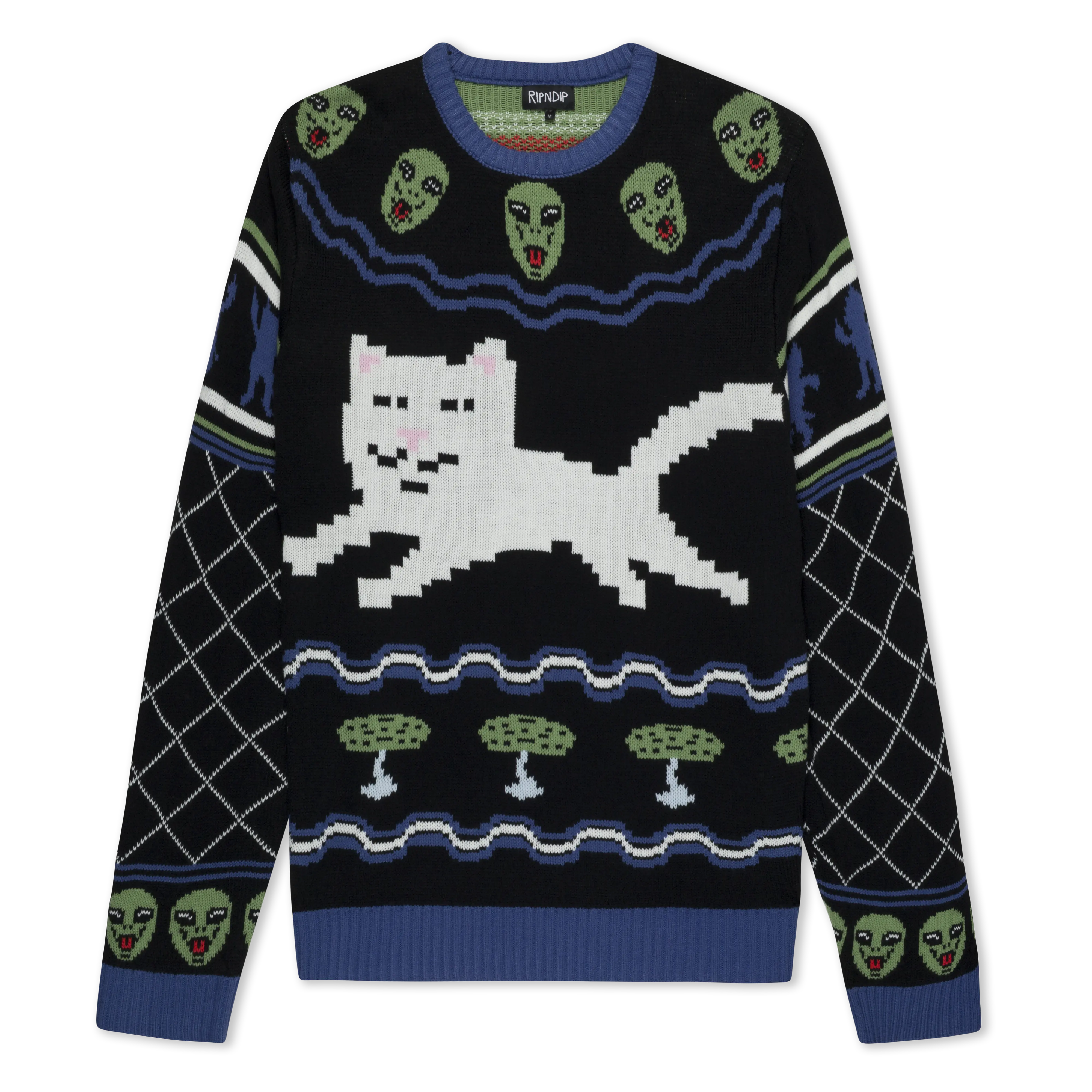 Women's Ugly Party Sweater - 100% Acrylic Pull-On Knitwear, Soft Out-of-This-World Alien Graphic Pullover