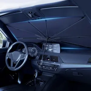 Portable Car Windshield Sunshade - Foldable Windshield Umbrella for Daily Use, Car Interior Accessories,Cool Reflective Sun Blocker Fits Sedan,SUVs
