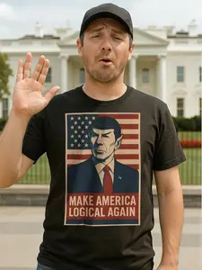 Make America Logical Again T Shirt President Spock Star Trek Inspired Men's Women's Unisex 100% Ethically Sourced U.S. Cotton Classic Fit