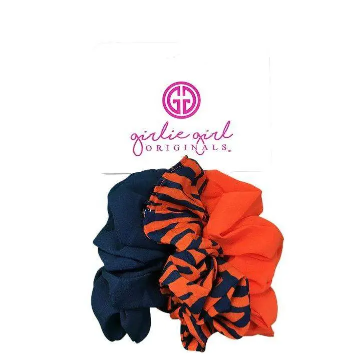 Girlie Girl Orange/Blue Tiger Scrunchie Assorted Pack
