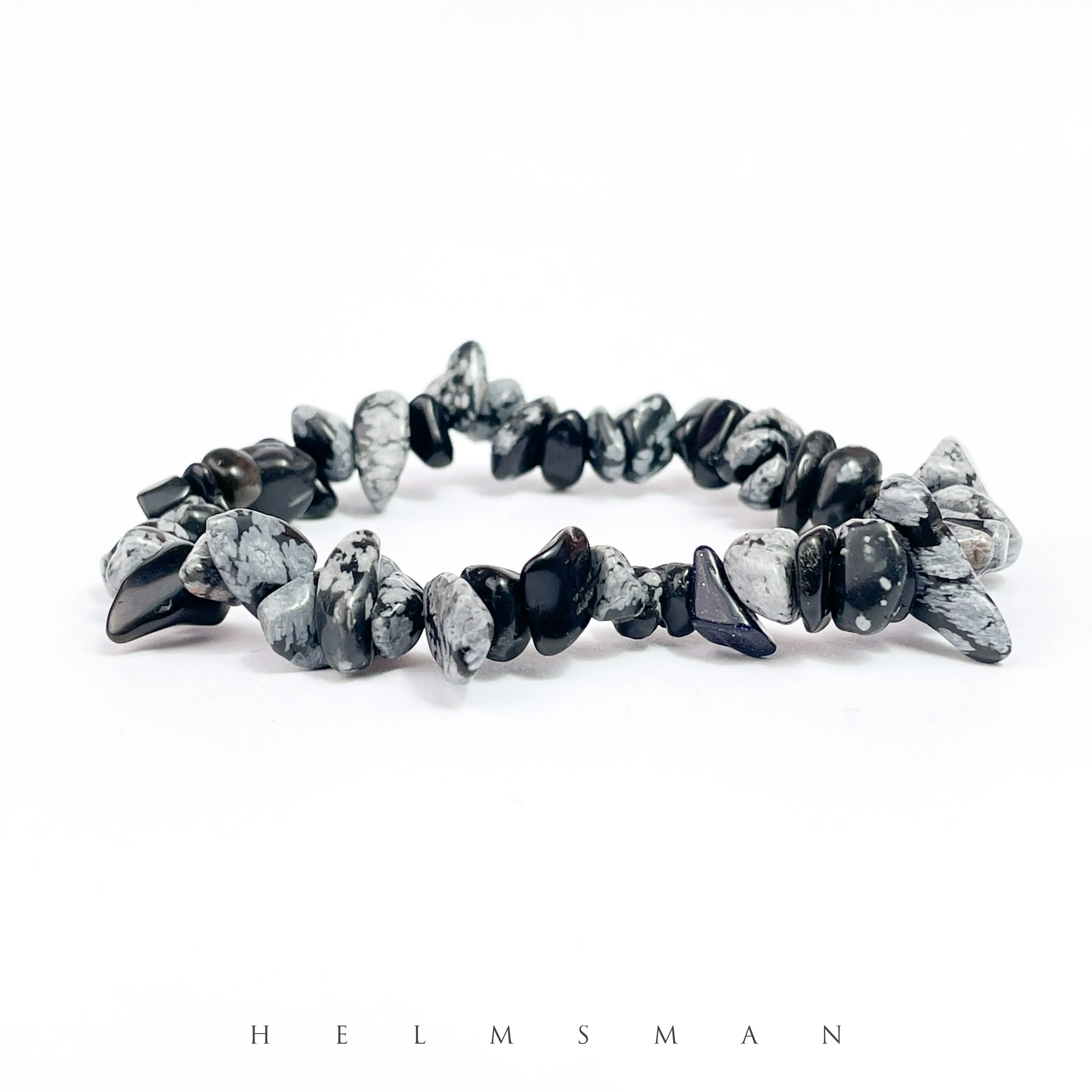[Direct Buy] 1 Count Snowflake obsidian chip bracelet
