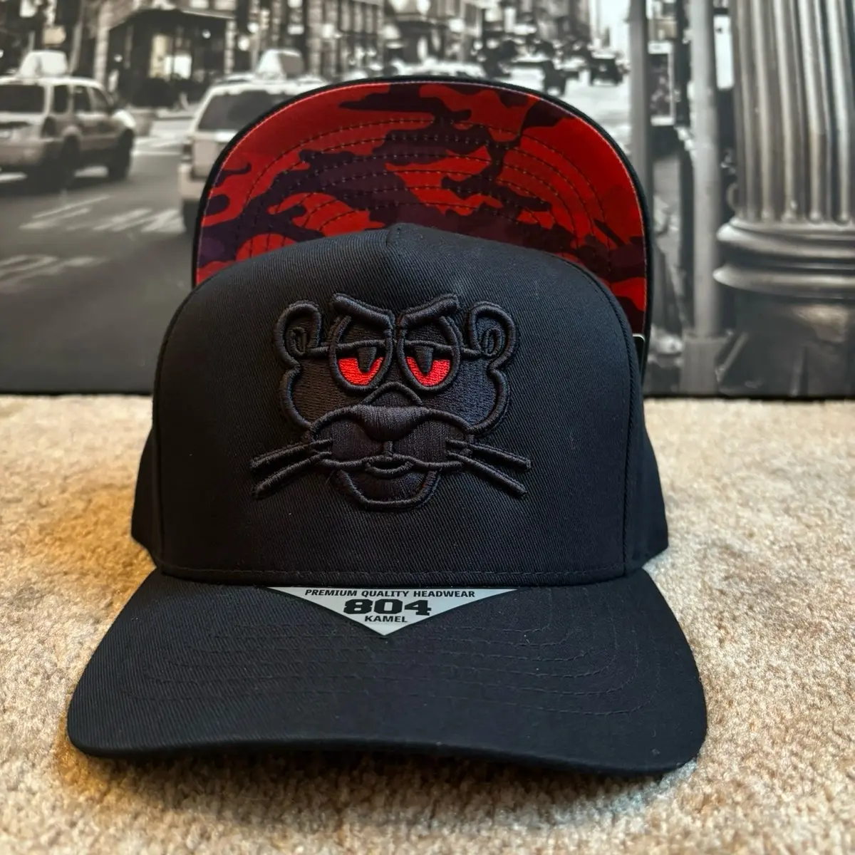 Pantera hats black red camo snapback mexico design panter