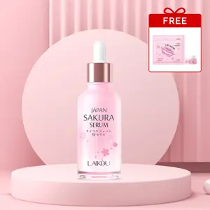 LAIKOU Japan Sakura Serum 30ml , Day & Night Use with Sakura Extract, Niacinamide & Hyaluronic Acid, Lightweight Fast Absorbing for Hydrated Glowing Skin
