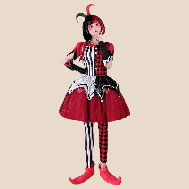 Halloween Costume Circus Clown Cosplay Costume Adult Dress Harley Quinn Costume Pants Womenswear