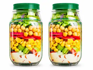 2 Pack Food Storage Containers with Dressing Cup | Portable Meal Prep Snack Container Set for Kitchen, Travel & Everyday Use, Bento Box, Summervibes