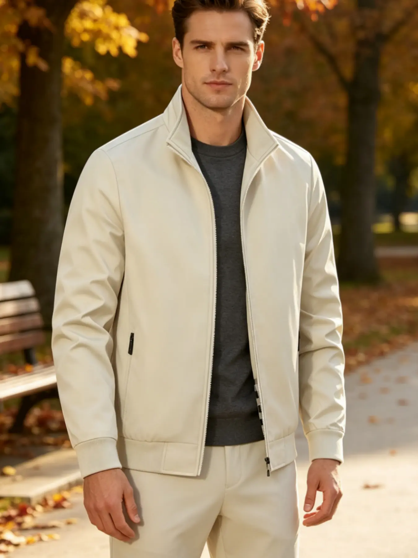 Men's Lightweight Stand Collar Jacket | Casual Daily Outerwear