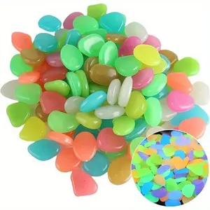 Mixed Color Luminous Garden Stones, Decorative Stones, 3-5mm Glow-in-the-Dark Resin Pebbles for Outdoor Trails, Non-Toxic Glow Stones for Courtyard Walkways & Landscape