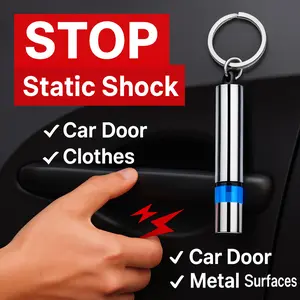 Anti-Static Keychain with LED Indicator for Car Home Office Eliminate Static Electricity Visibly Prevent Small Electric Shocks