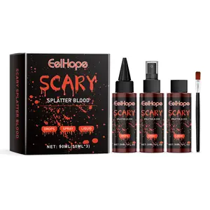 Halloween Fake Blood Costume Halloween Atmosphere Entertainment Face Body Makeup Special Effects Realistic Blood Set