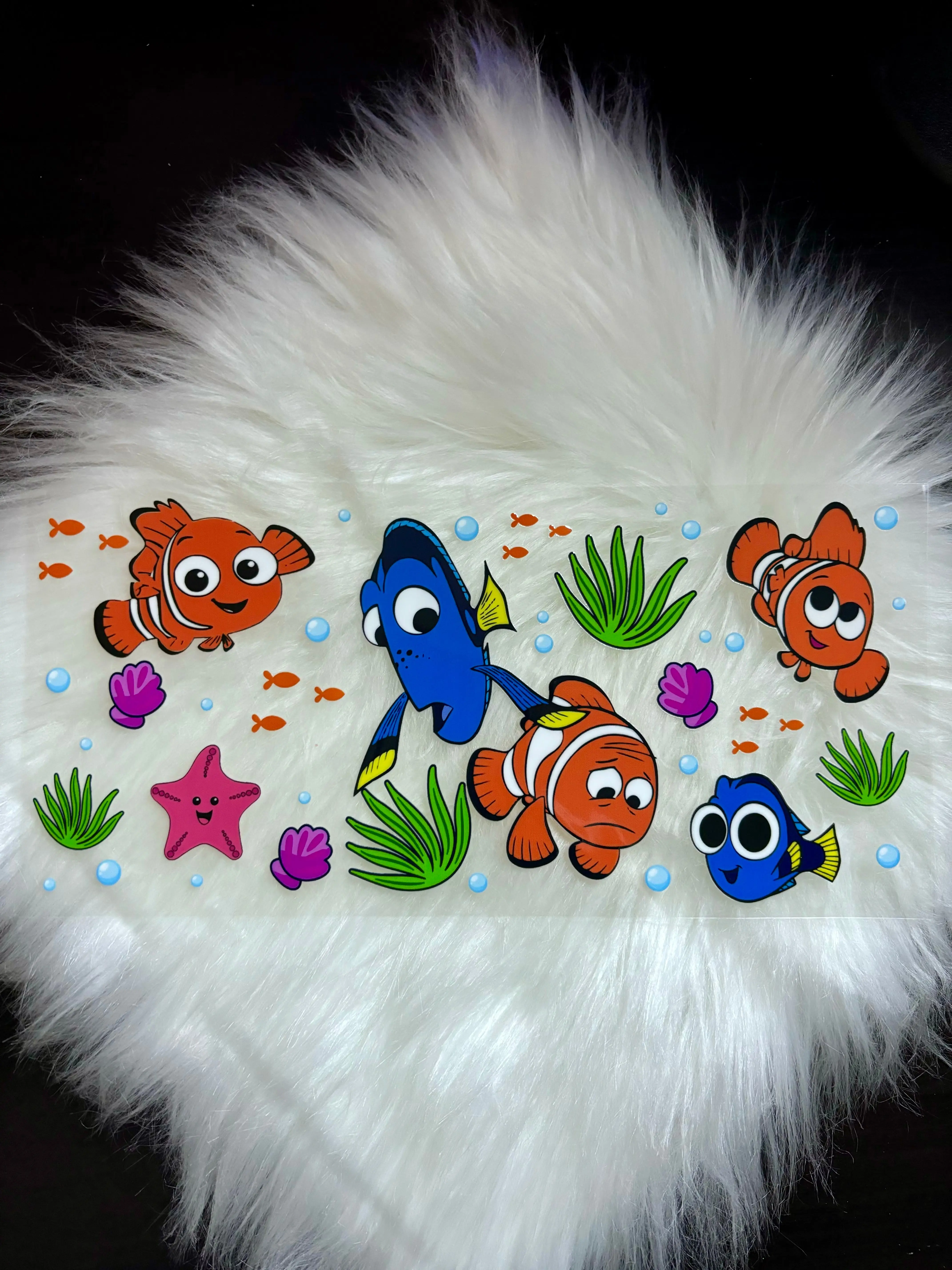 UVDTF Wrap 16oz Cup Wrap Decorative Stickers Waterproof- Fish