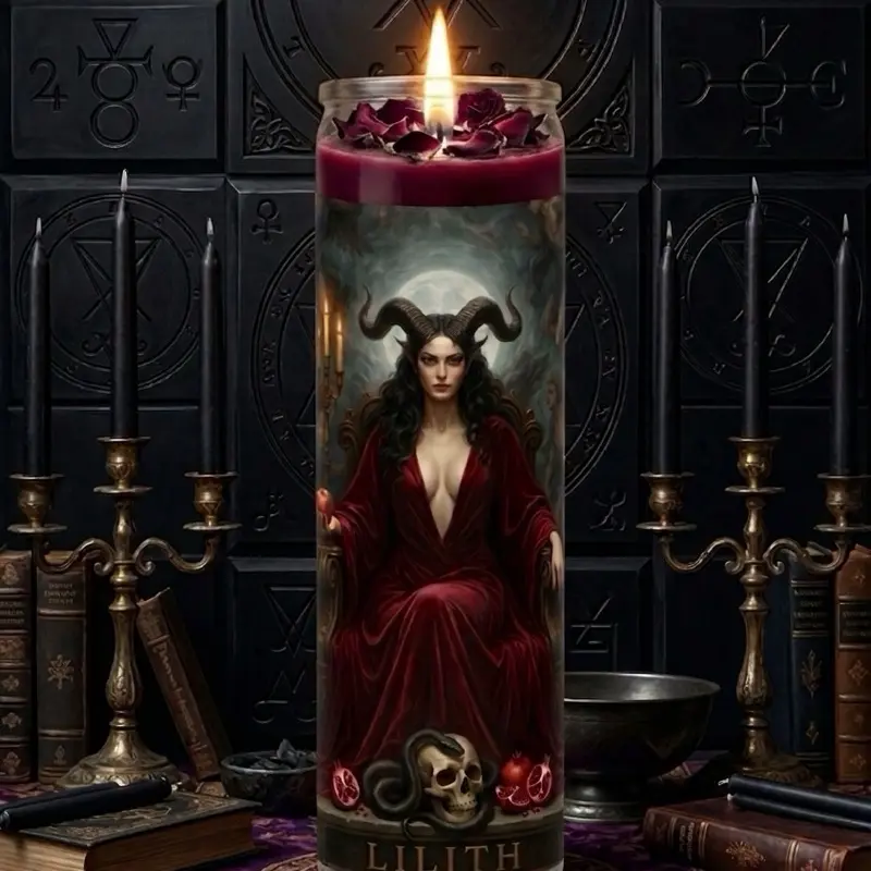 Infernal Goddesses 8-in Decor Glass Fix Candle, Home Decor Supply