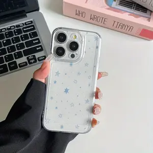 Transparent Star Pattern Shockproof Phone Case Compatible with iPhone 17/16/15/14/13/12 and other models Perfect for Christmas, Thanksgiving, women, gifts, family, friends, couples Ideal for everyday use