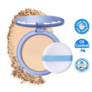Matte Full-Coverage Pressed Powder Foundation, Waterproof Setting Powder, Long Lasting Oil Control, Natural Look Makeup Compact, Suitable for All Skin Types tiktokshopspringglowup