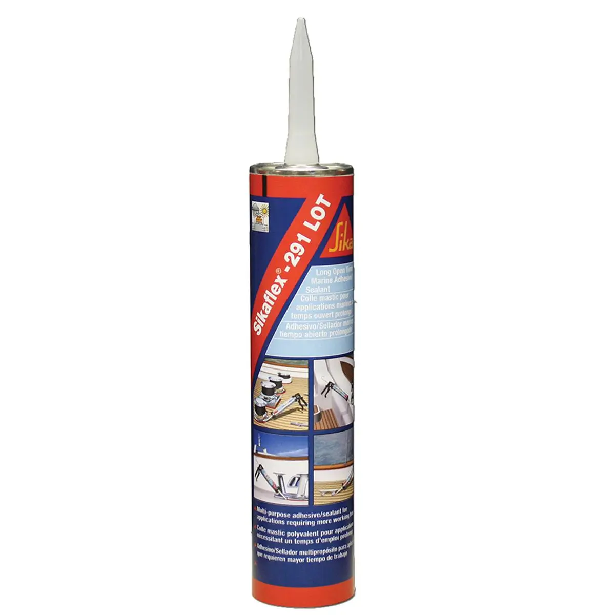 Sika Sikaflex 291 Marine Polyurethane Sealant - Long Open Time Slow Cure Formula, Non-Sag, For Above & Below Waterline, 10.3 oz Cartridge, 300 Ml, Above & Below Water Line, Lot, Ounces