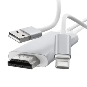 Lightning to HDMI Cable for iPhone Digital AV Adapter 1080P HD Video Sync Screen Connector iPhone to HDMI for TV Projector Monitor 6.6FT