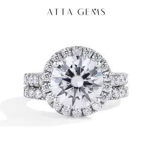 Brilliant Cut 4CT Stackable Synthetic Moissanite ring for Women Wedding Band Engagement Gift Fine Jewelry R156