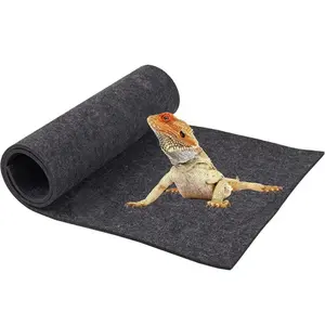 Black Terrarium Mat Bedding - Soft Substrate Liner for Reptile Habitats
