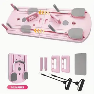 8-in-1 Foldable PVC Pilates Yoga Board – Multifunctional ABS Core Trainer | Unisex Portable Home Fitness Equipment for Abdominal Strength Training，Foldable Pilates Rebound Board Kit，Foldable Multifunctional Pilates Board，