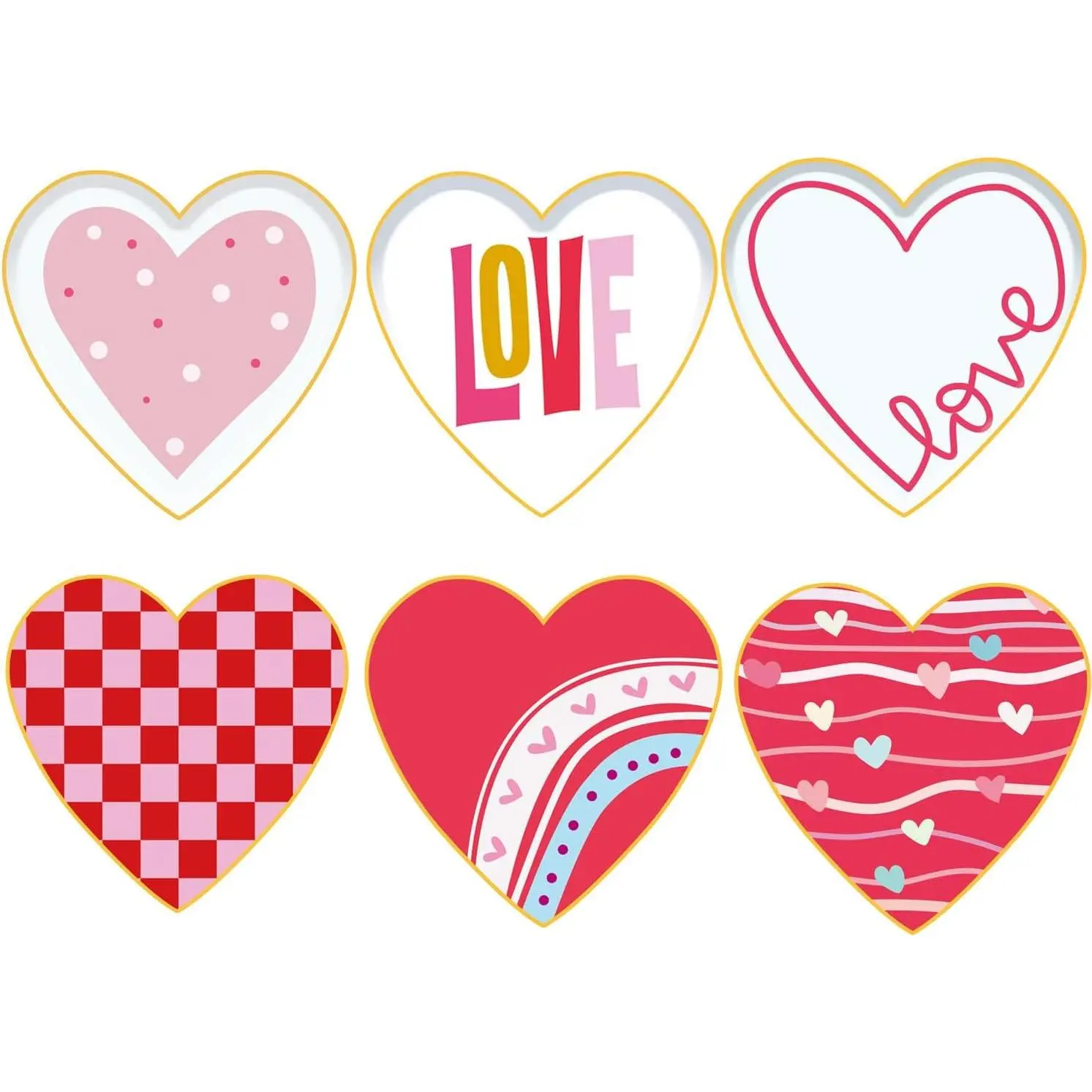 48pcs 9 inch Valentines Day Heart Shaped Paper Plate - Pink Red White Heart Plate Decorative, Tableware for Anniversary, Birthday, Wedding, Kids Party Supplies Decor (PLATE ONLY)