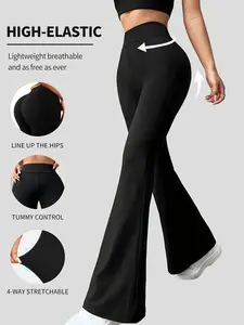 Body Sculpting Shapewear Pants High Waisted Elastic Tummy Control Butt Lifting Flare Leg Office Daily Use Comfortable Lightweight Breathable Fit