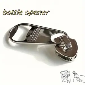 Creative Zipper Beer Opener, Zinc Alloy Metal Magnetic Refrigerator Magnet, Unique Personalized Design, Creative Shape, 1 Piece Kitchenware Bottle Opener